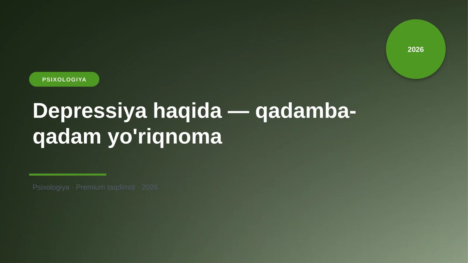 Depressiya haqida — qadamba-qadam yo'riqnoma