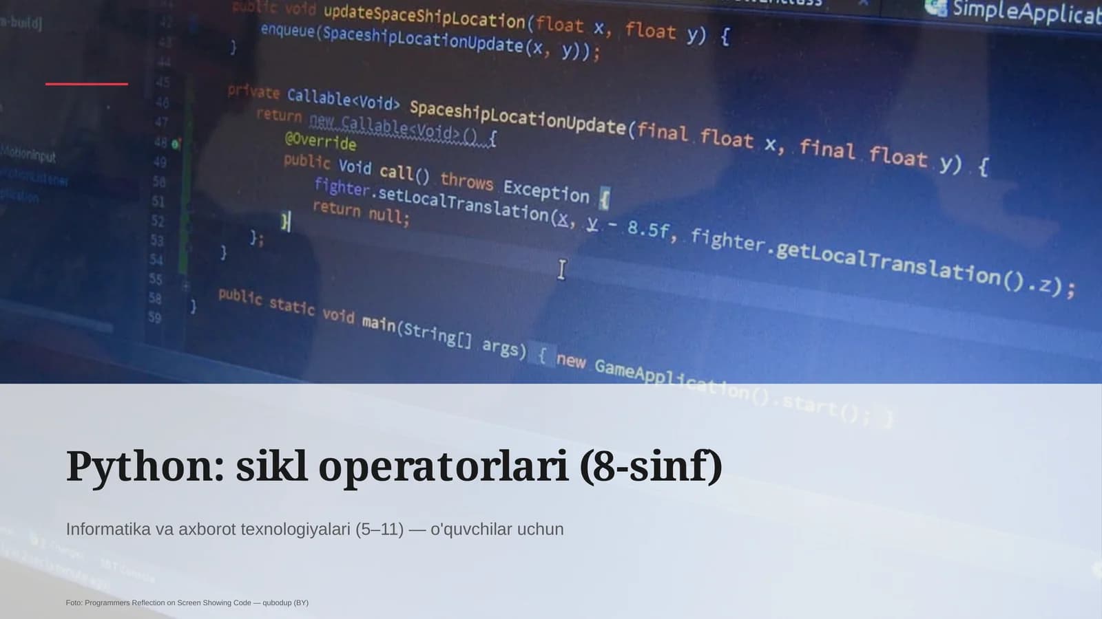Python: sikl operatorlari (8-sinf)