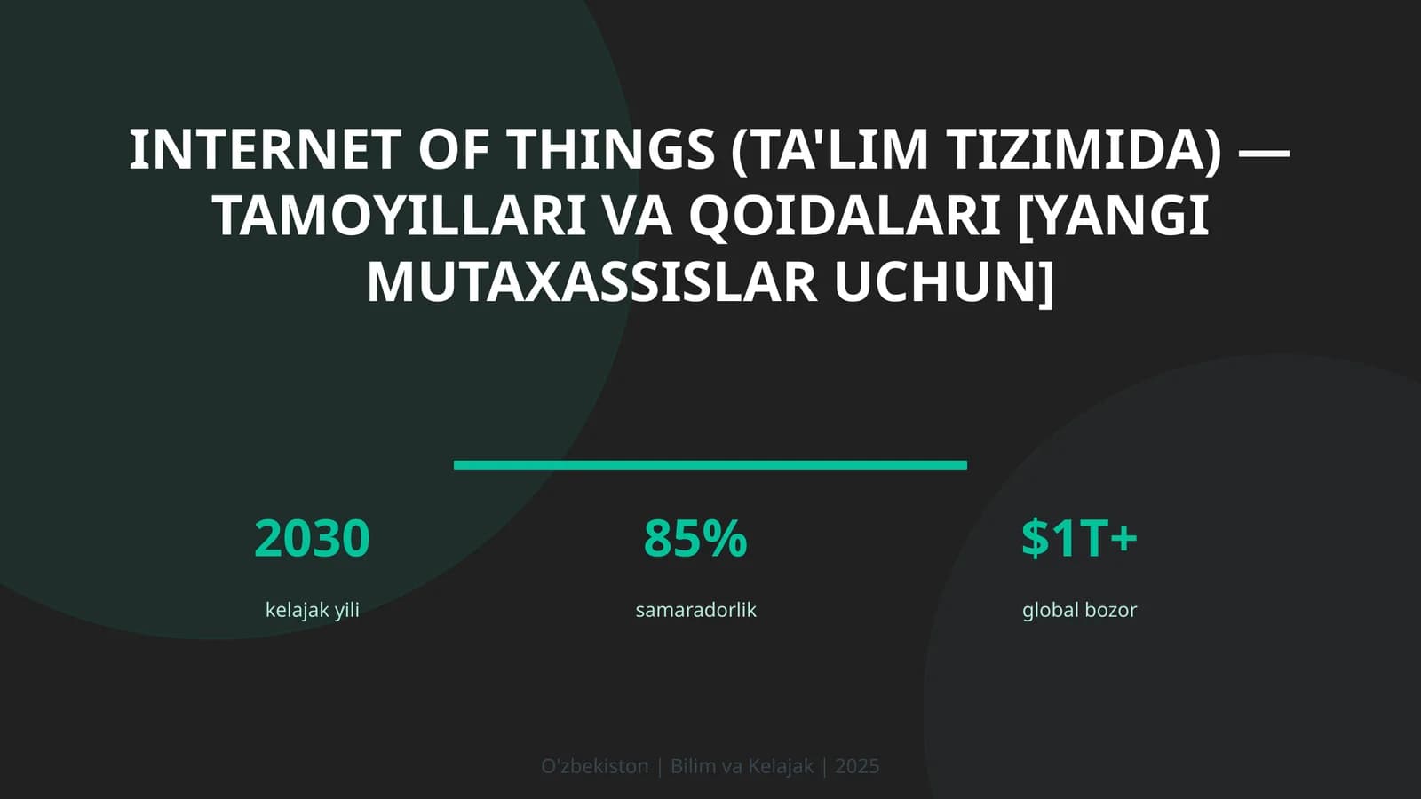 Internet of Things (ta'lim tizimida) — tamoyillari va qoidalari [yangi mutaxassislar uchun]