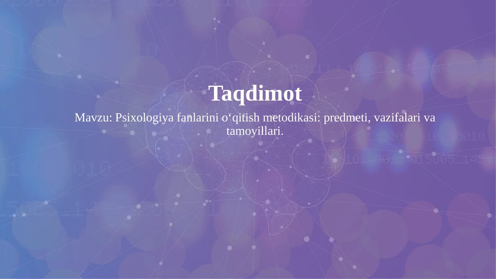Psixologiya fanining rivojlanish tarixi va hozirgi holati