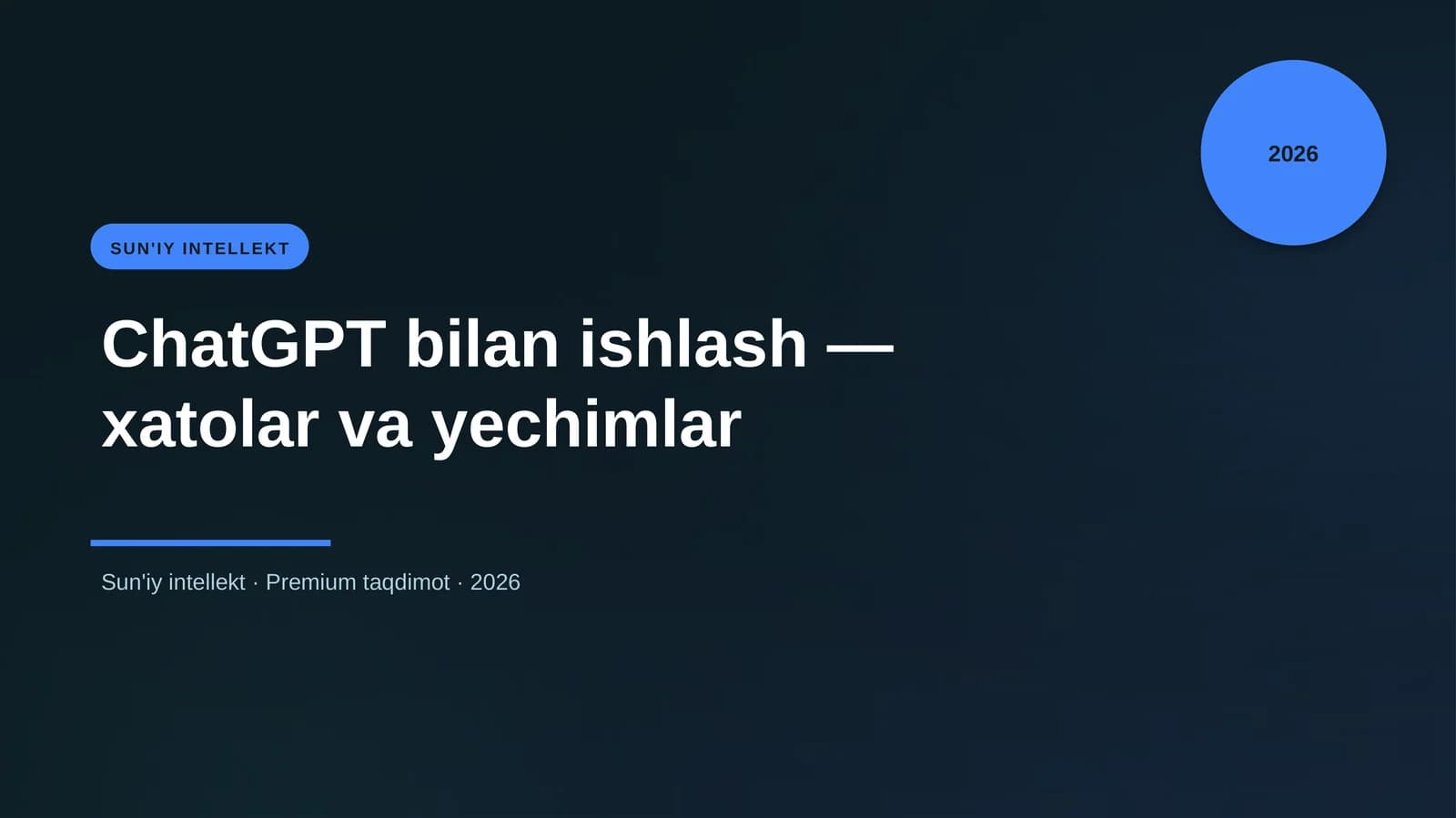 ChatGPT bilan ishlash — xatolar va yechimlar