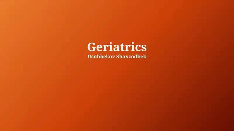Geriatrics