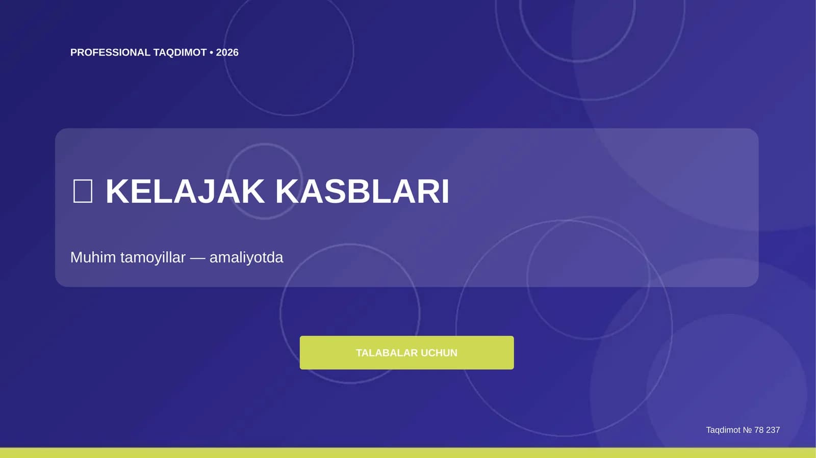 Kelajak kasblari: muhim tamoyillar (amaliyotda) [talabalar uchun]