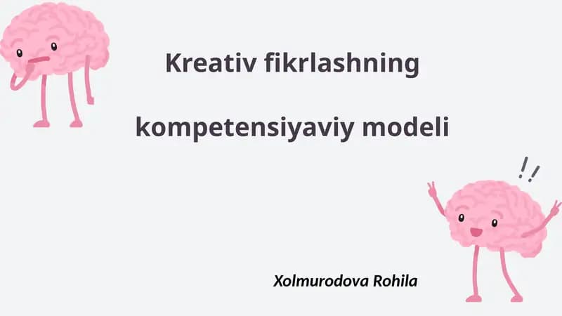 Kreativ fikrlashning kompetensiyaviy modeli