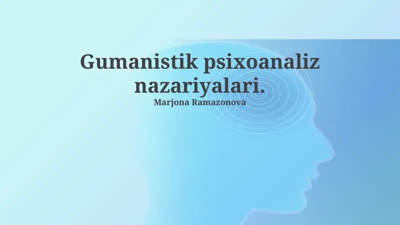 Insonparvar Psixoanaliytik Yondashuvlarning Asosiy Vakillari