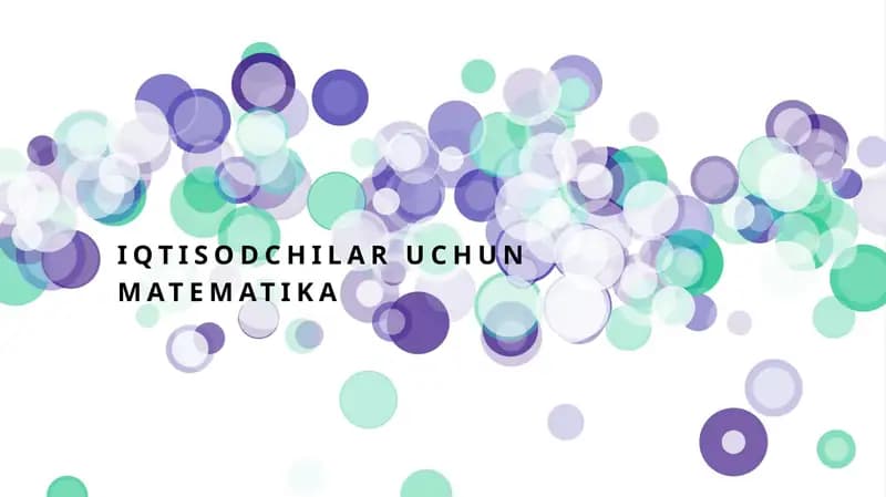 Iqtisodchilar uchun matematika