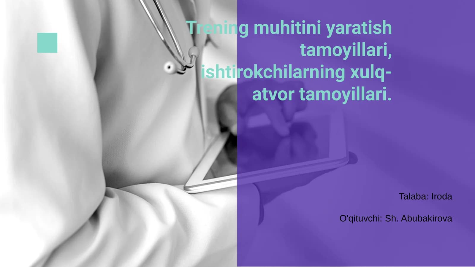 Trening Muhitini Yaratish Tamoyillari
