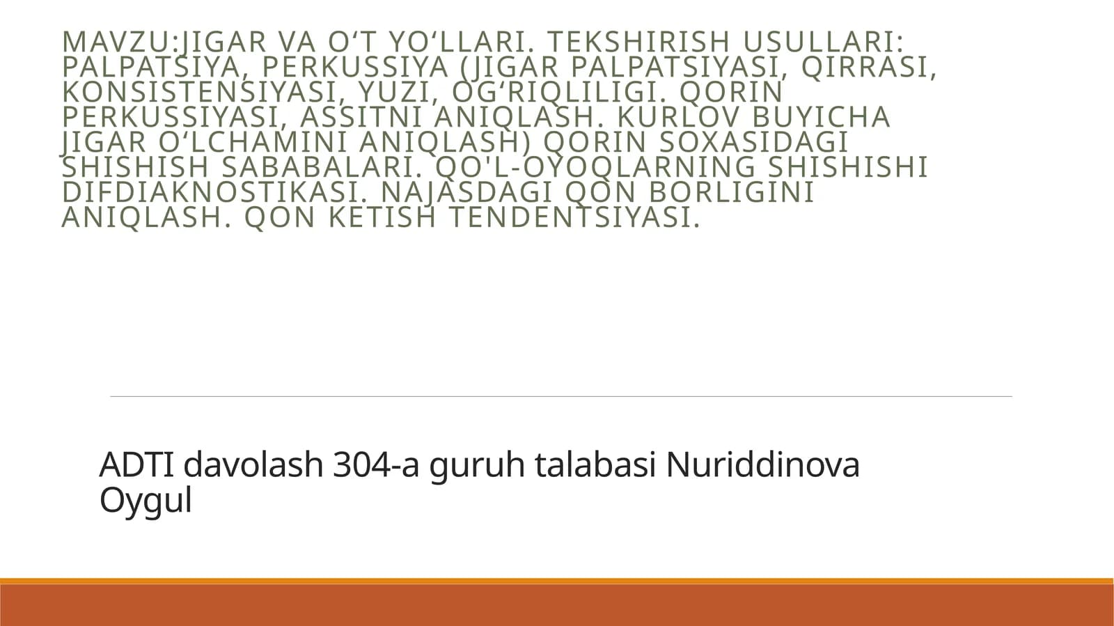 Jigar va O'tyo'lari