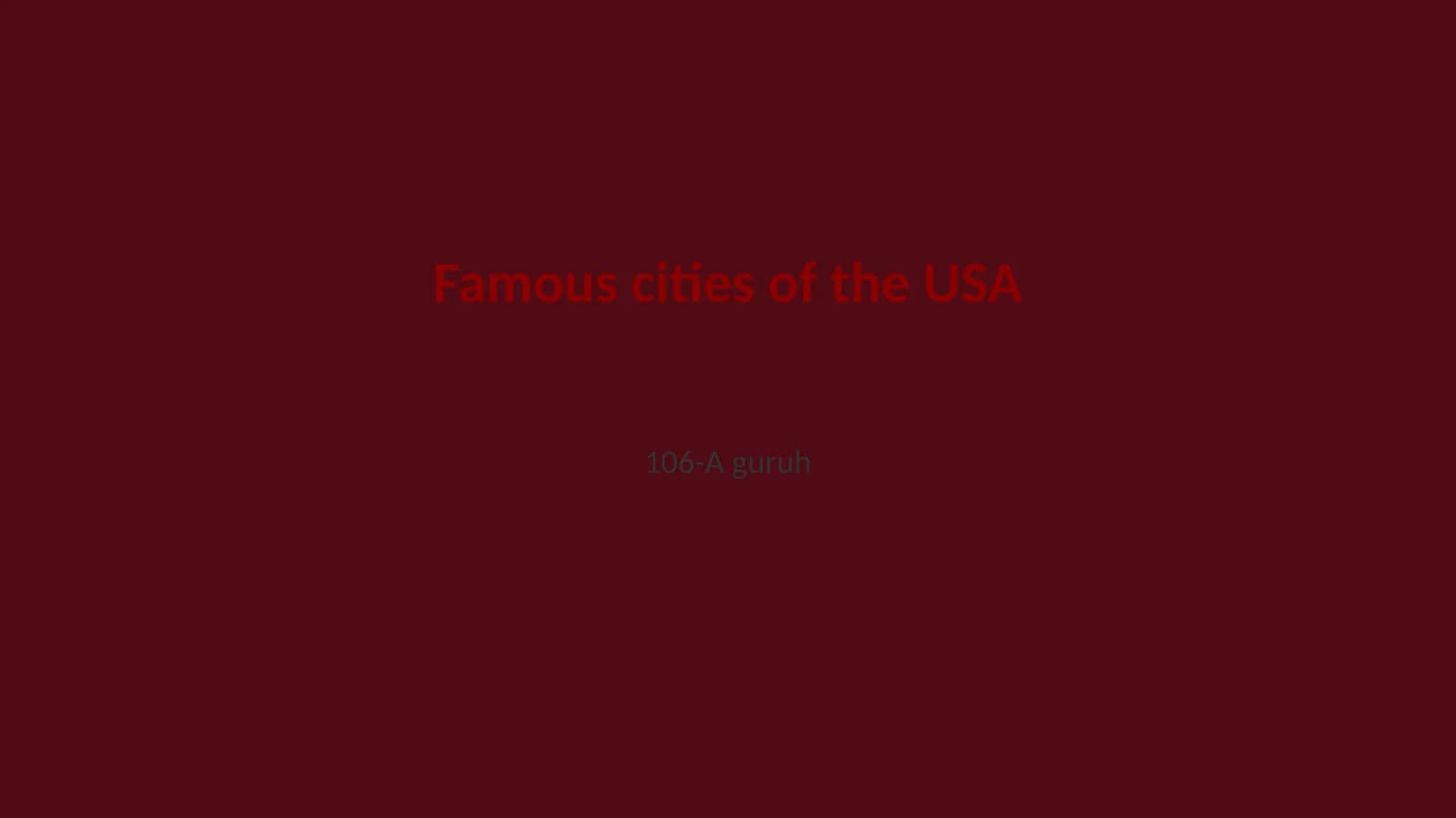 Famous cities of the USA
