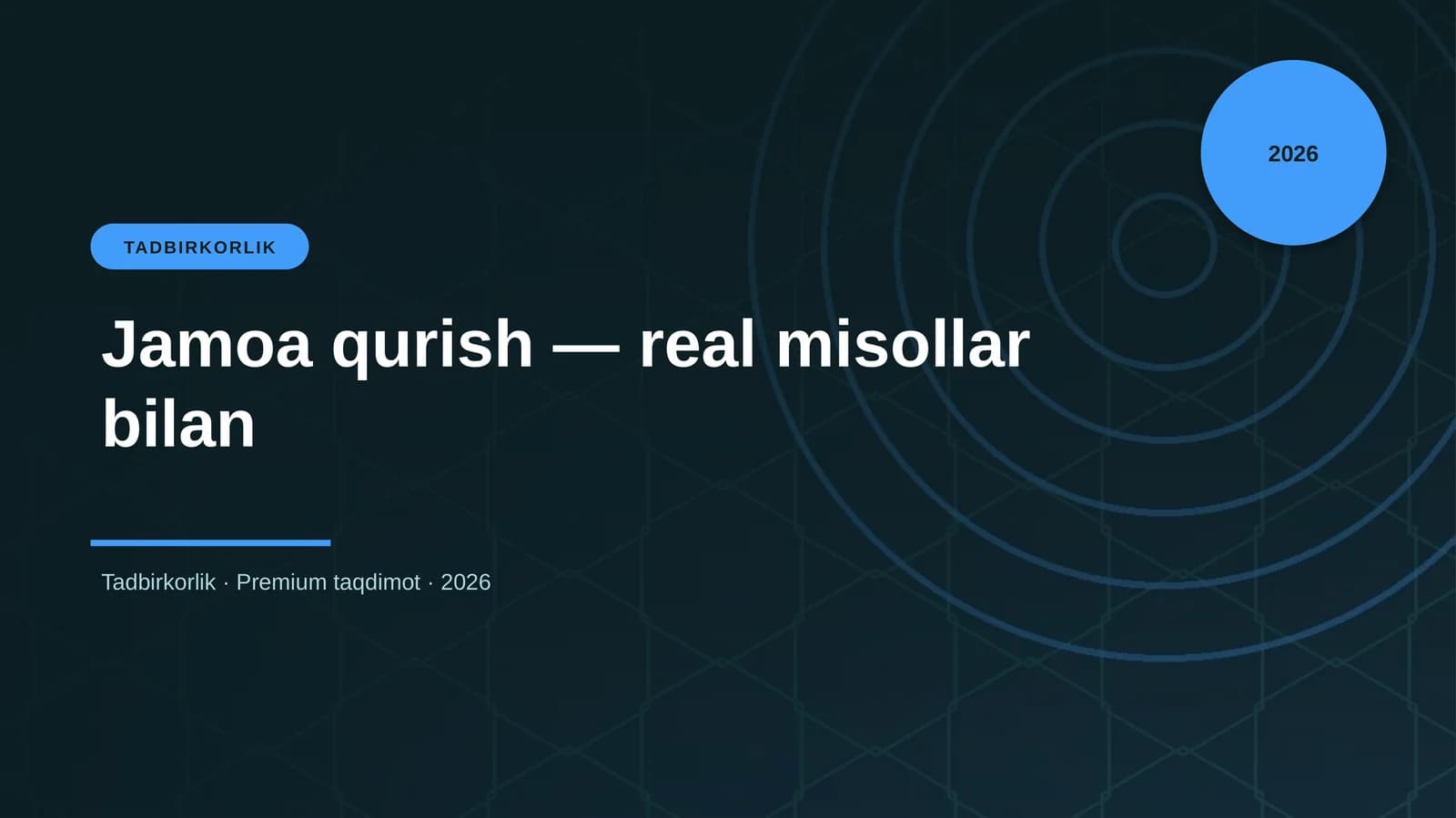Jamoa qurish — real misollar bilan