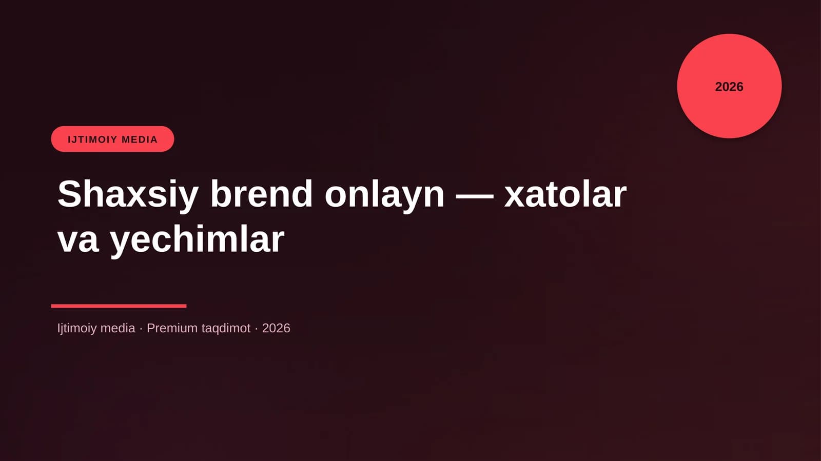Shaxsiy brend onlayn — xatolar va yechimlar