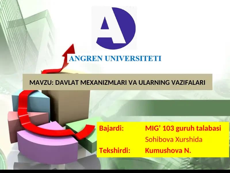 Davlat Mexanizmlari va Ularning Vazifalari