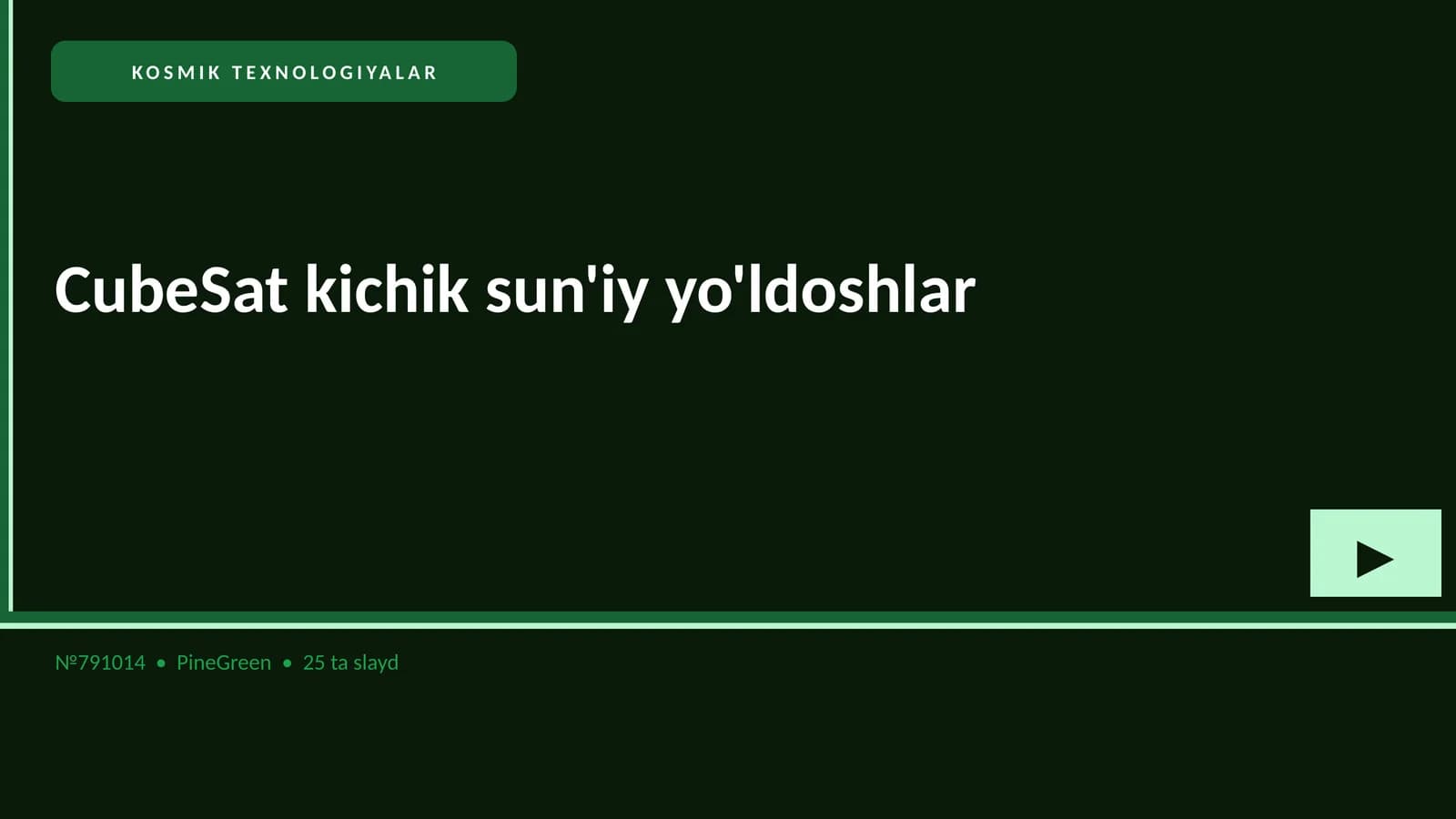 CubeSat kichik sun'iy yo'ldoshlar