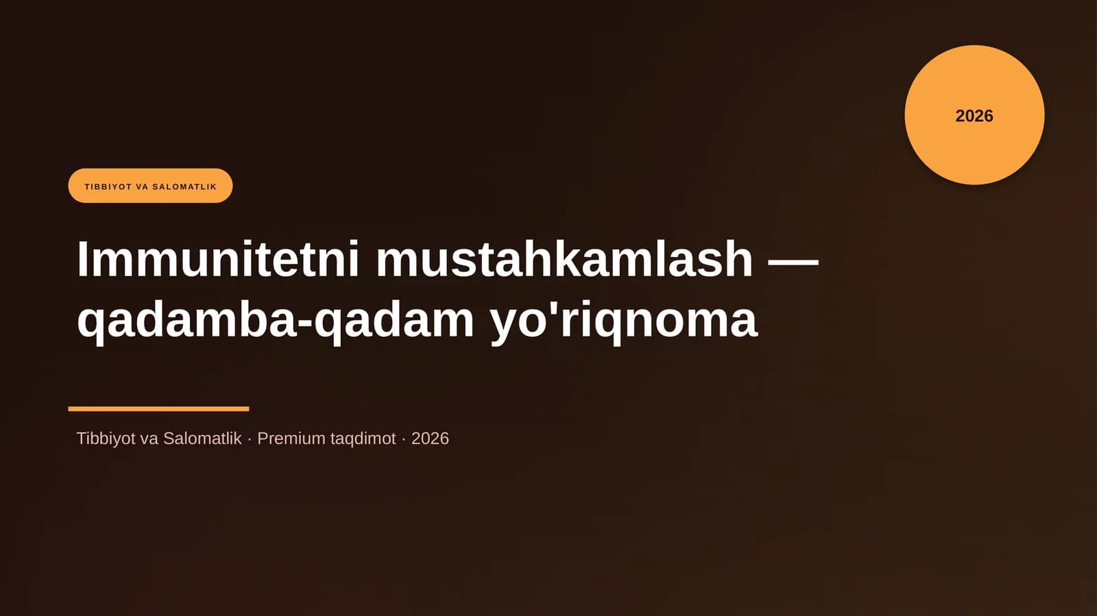 Immunitetni mustahkamlash — qadamba-qadam yo'riqnoma
