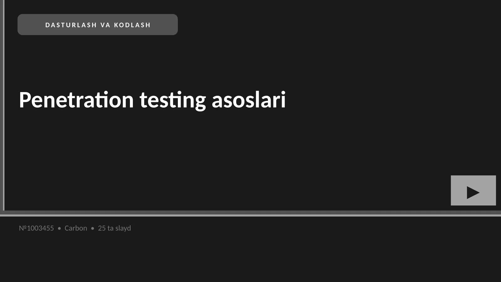 Penetration testing asoslari