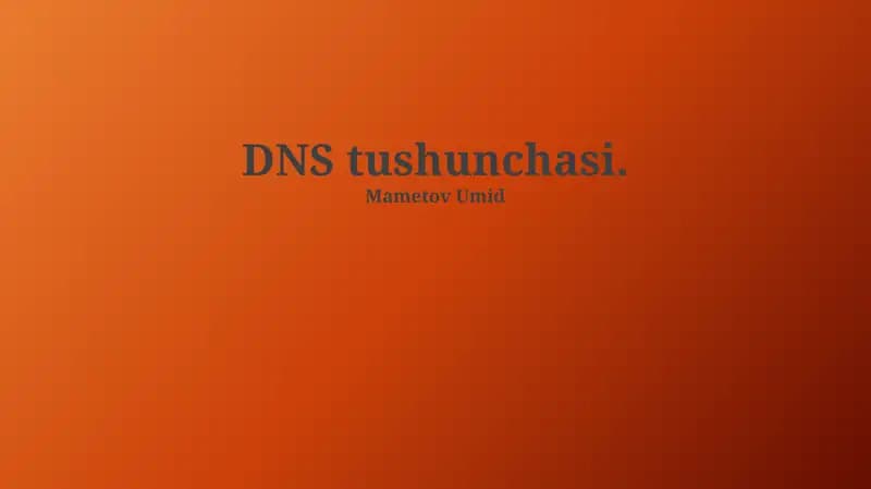 DNS Tushunchasi