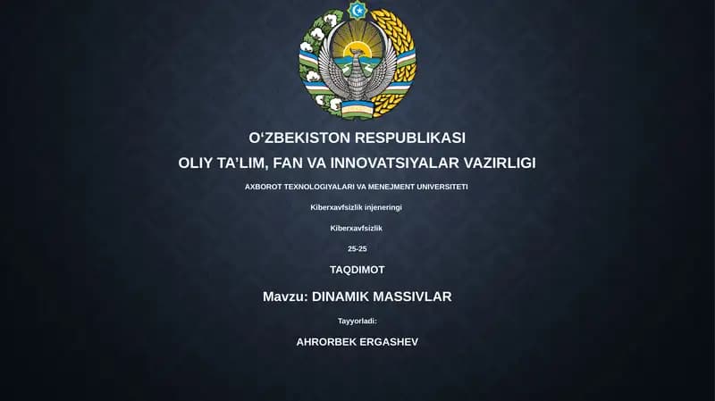 DINAMIK MASSIVLAR