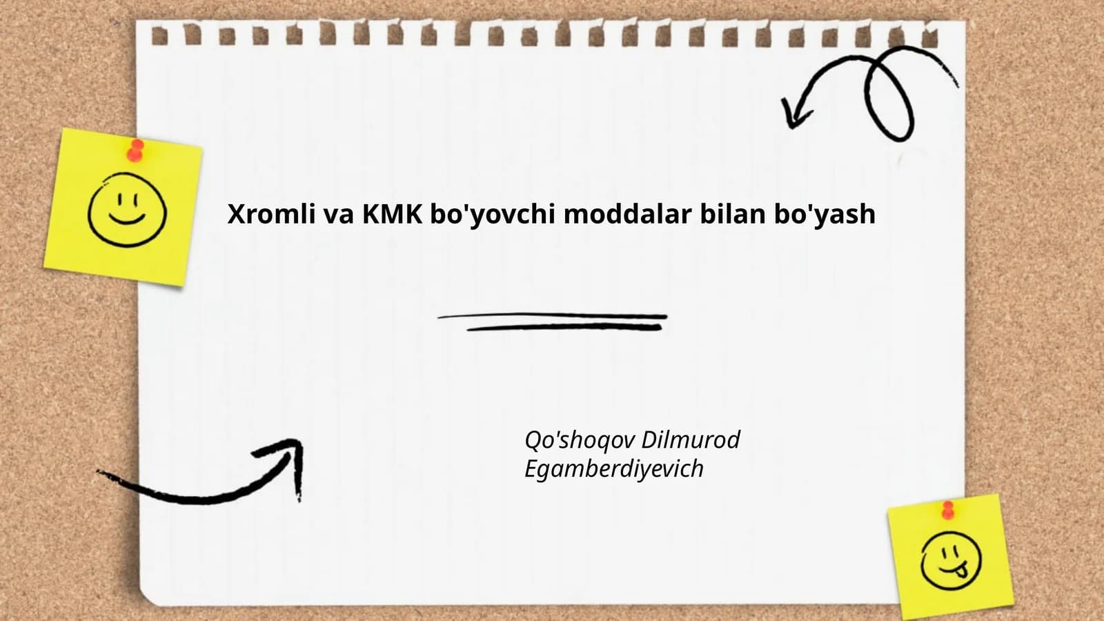 Xromli va KMK bo'yovchi moddalar bilan bo'yash