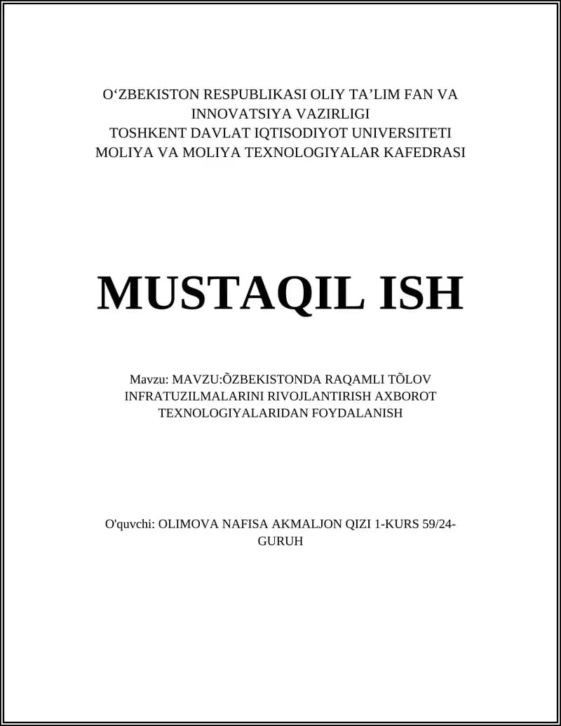 Raqamli toʻlov infratuzilmasi
