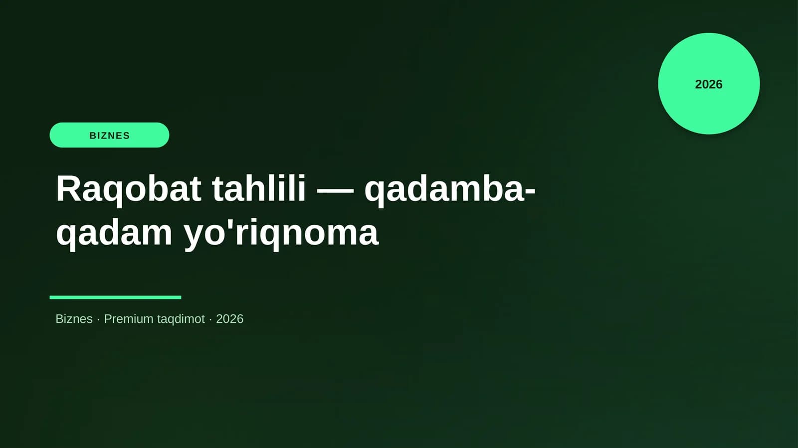 Raqobat tahlili — qadamba-qadam yo'riqnoma