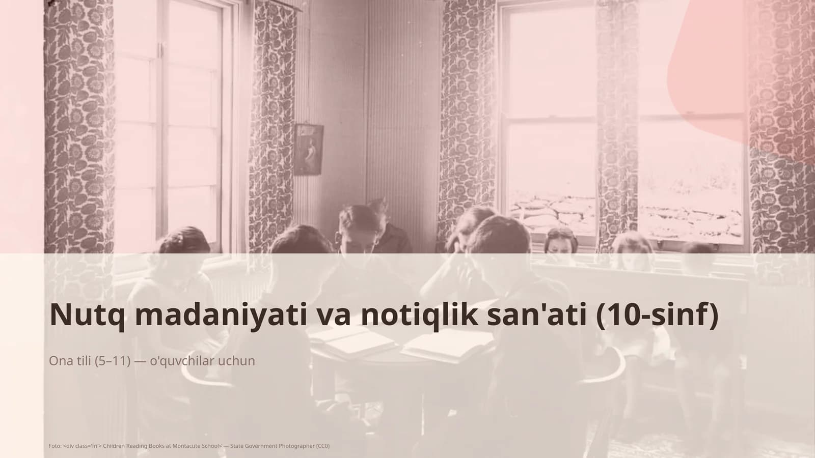 Nutq madaniyati va notiqlik san'ati (10-sinf)