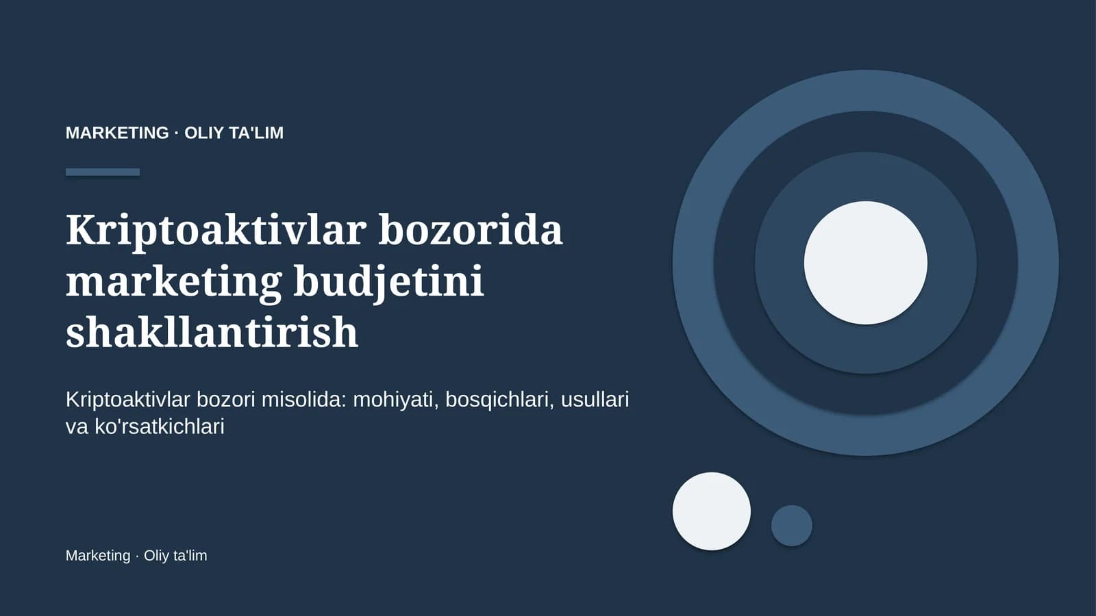 Kriptoaktivlar bozorida marketing budjetini shakllantirish