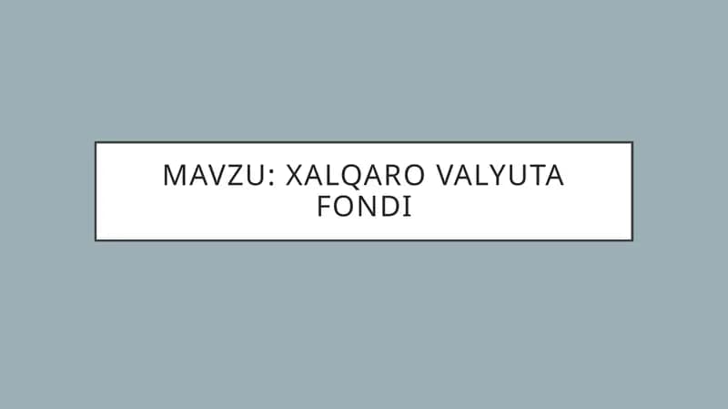 Xalqaro valyuta fondi