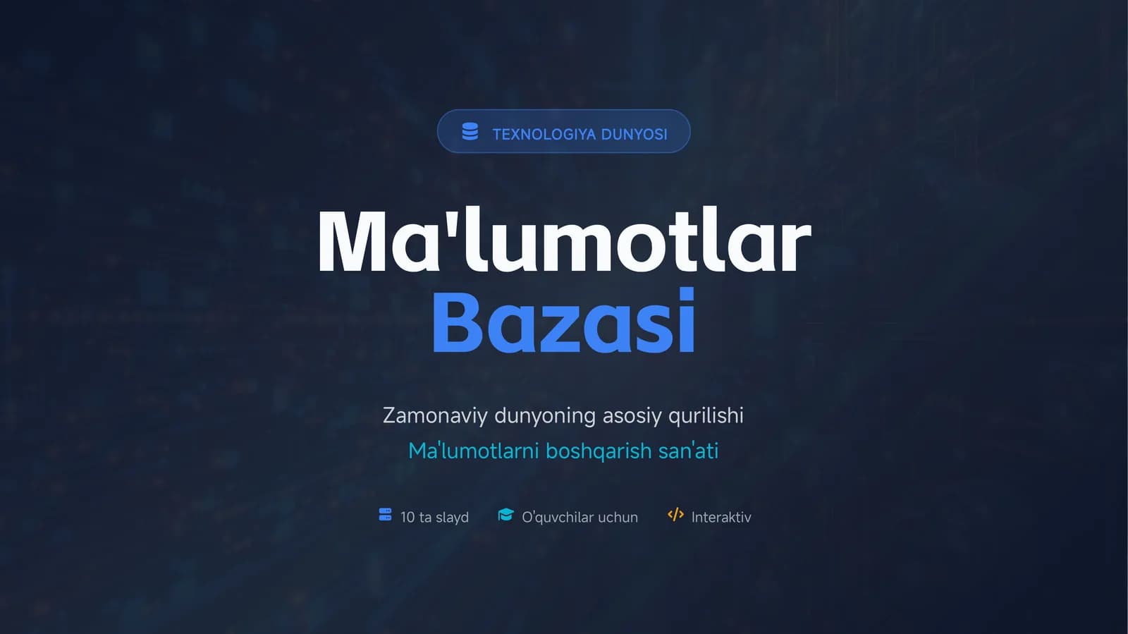 Ma'lumotlar Bazasi