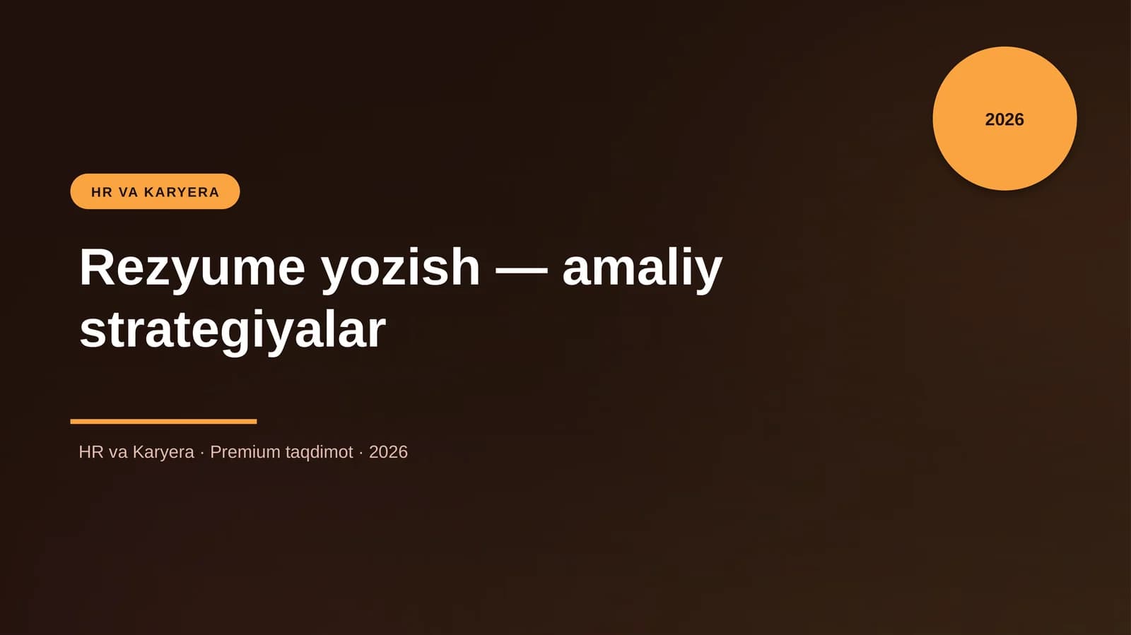 Rezyume yozish — amaliy strategiyalar