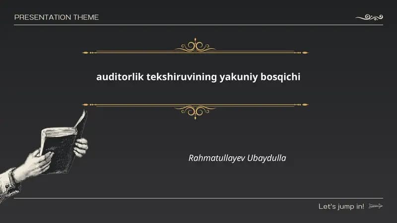 Audit xulosasi tayyorlash