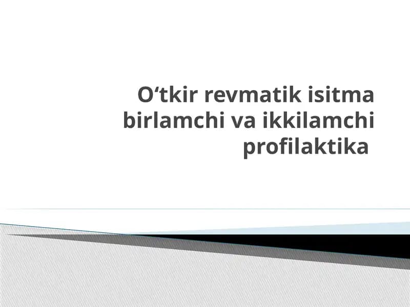 Oʻtkir revmatik isitma