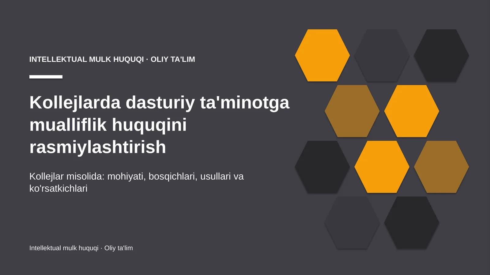 Kollejlarda dasturiy ta'minotga mualliflik huquqini rasmiylashtirish