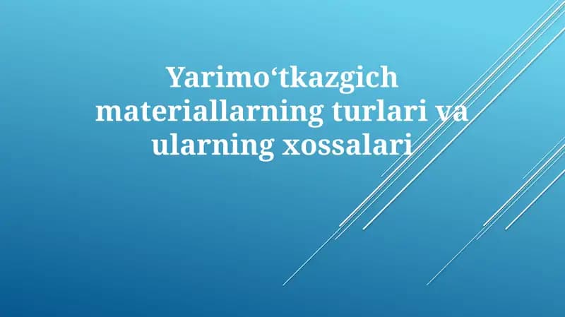 Yarimo‘tkazgich materiallar