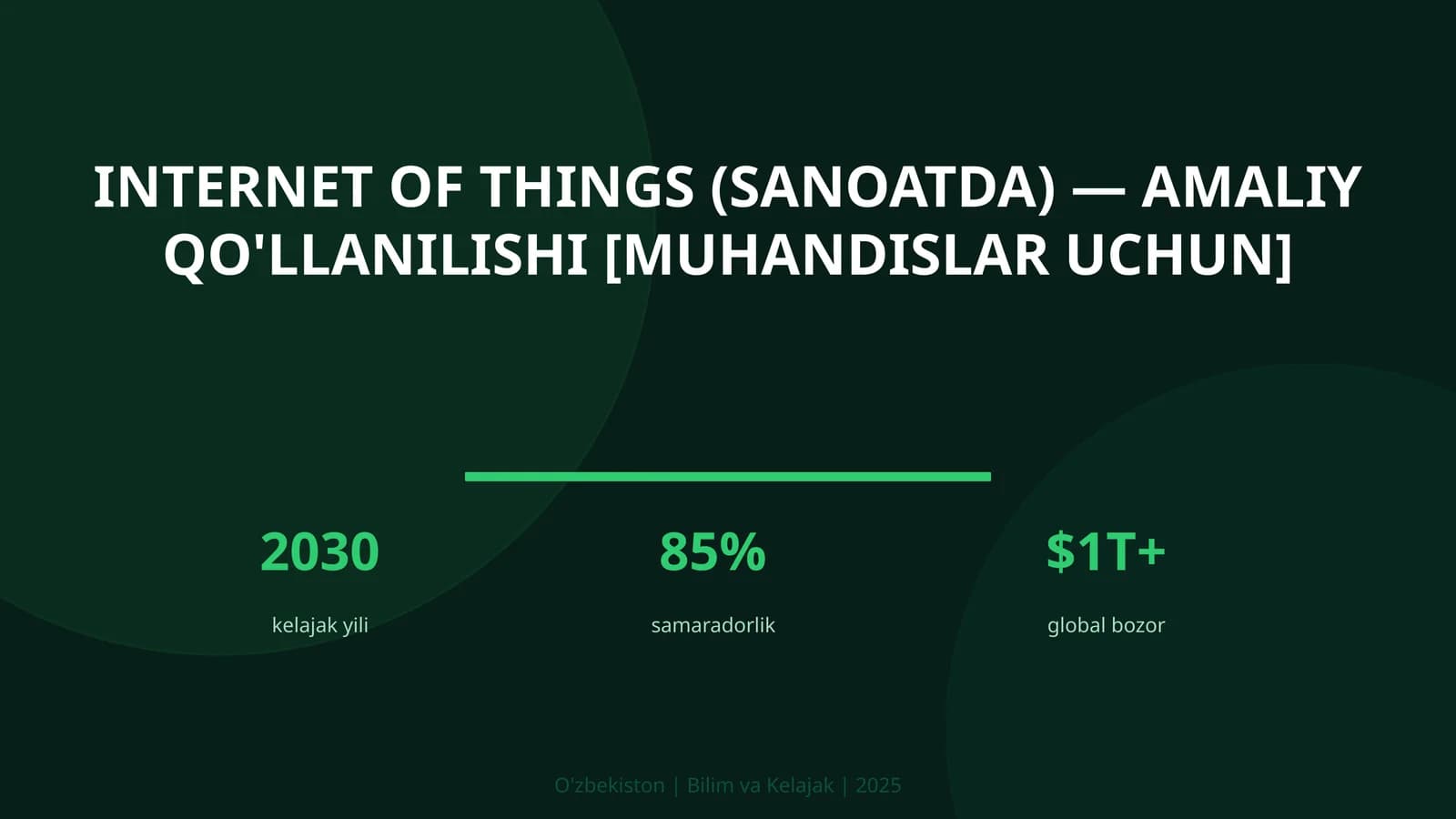 Internet of Things (sanoatda) — amaliy qo'llanilishi [muhandislar uchun]