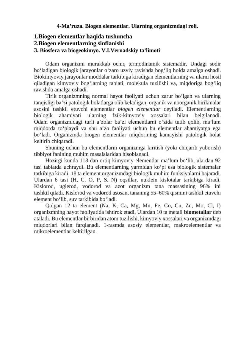 Biogen elementlar