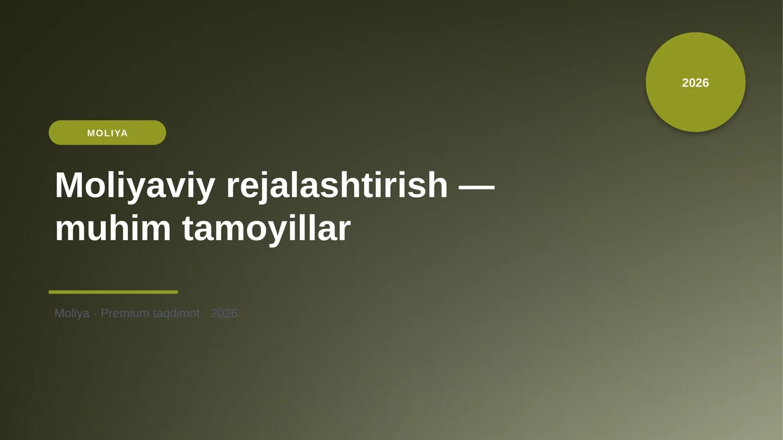 Moliyaviy rejalashtirish — muhim tamoyillar