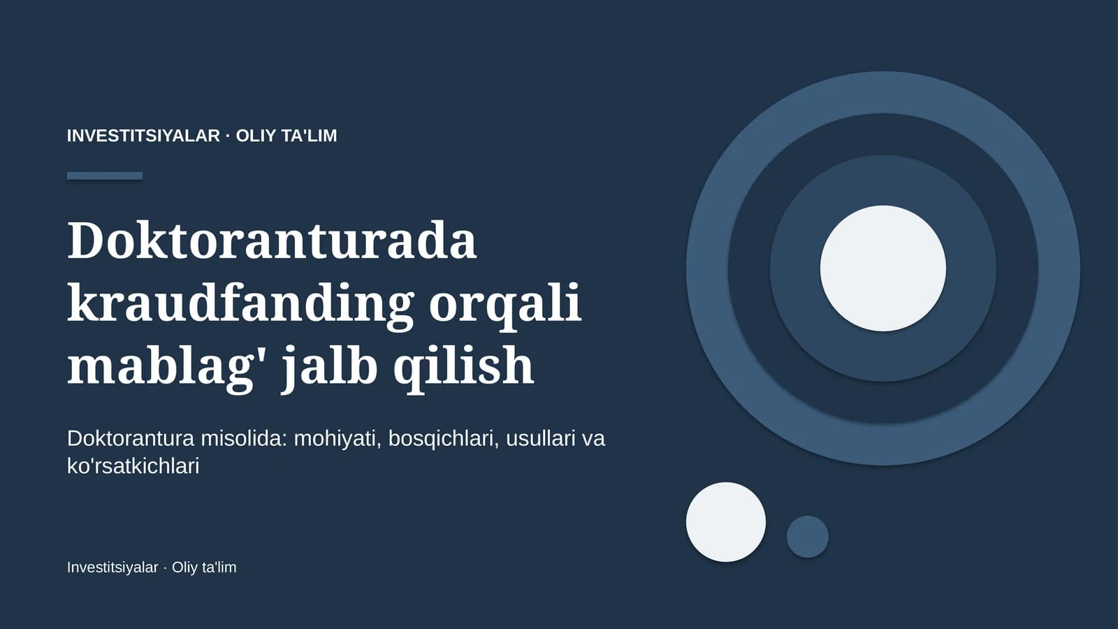Doktoranturada kraudfanding orqali mablag' jalb qilish