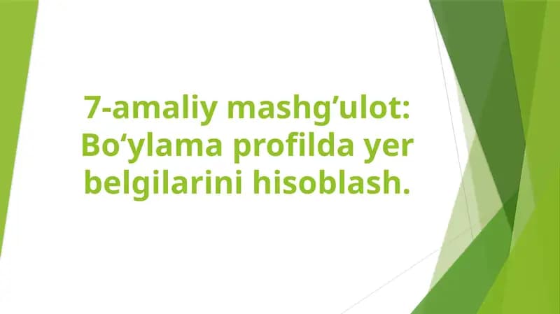 Bo‘ylama profil dayer belgilarini hisoblash