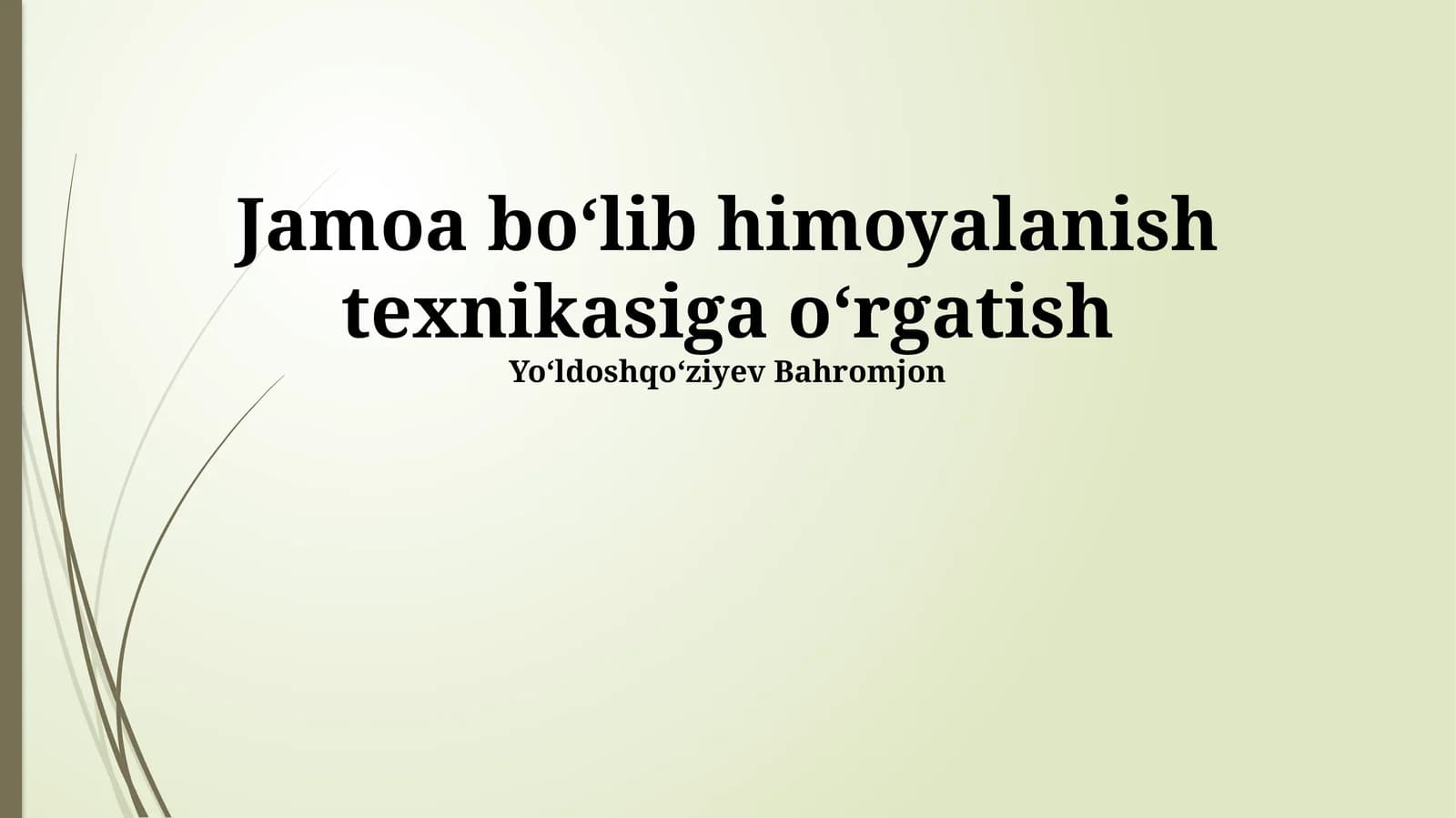 Qurollanmagan himoya texnikalari