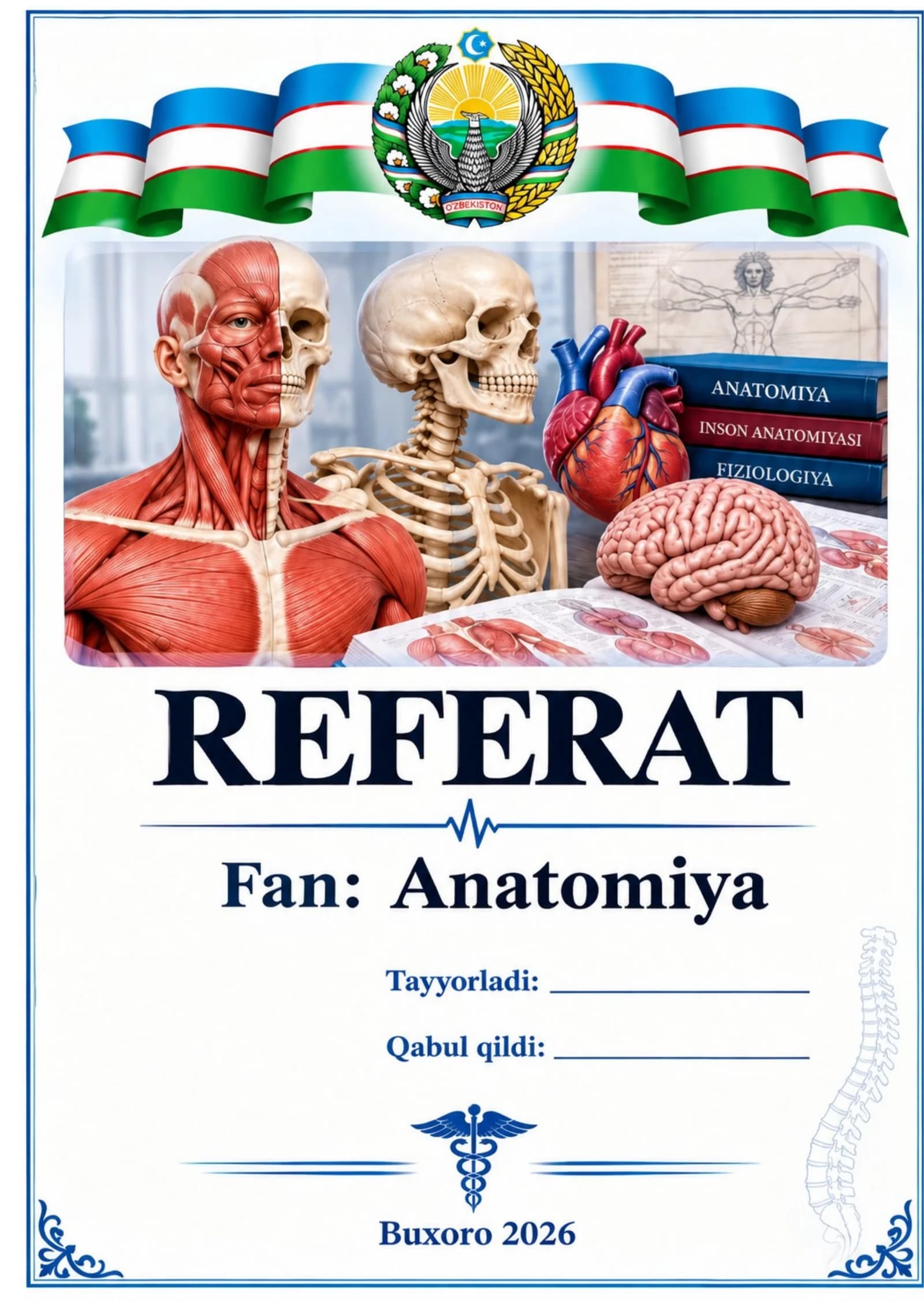 Referat yuzi. Anatomiya fani uchun