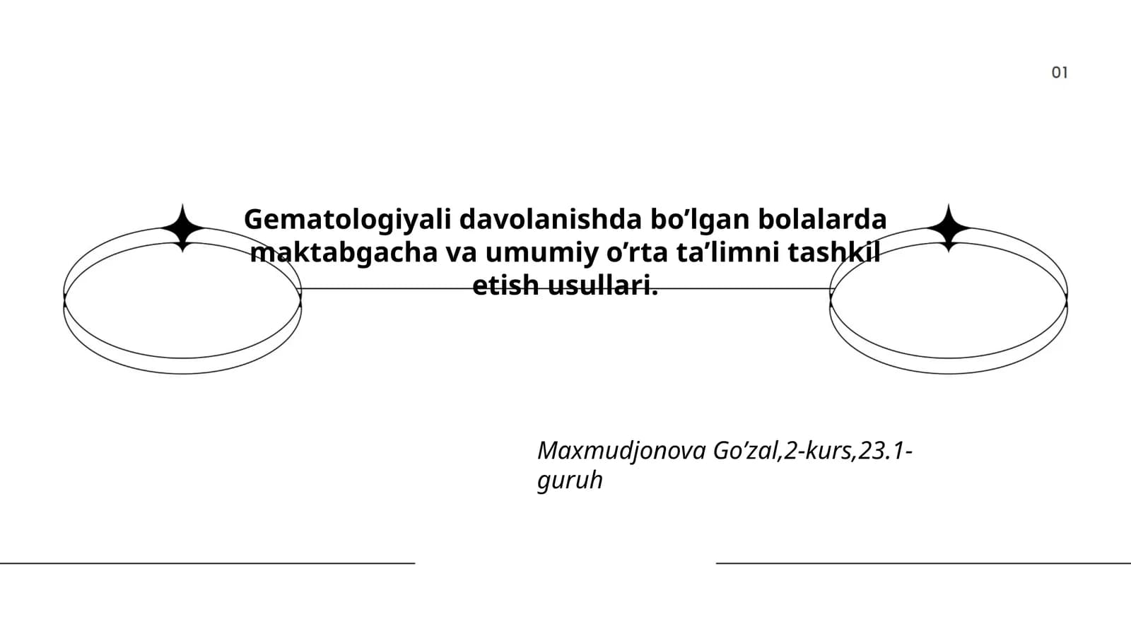 Gematologiyali davolanishda bo’lgan bolalarda maktabgacha va umumiy o’rta ta’limni tashkil etish usullari