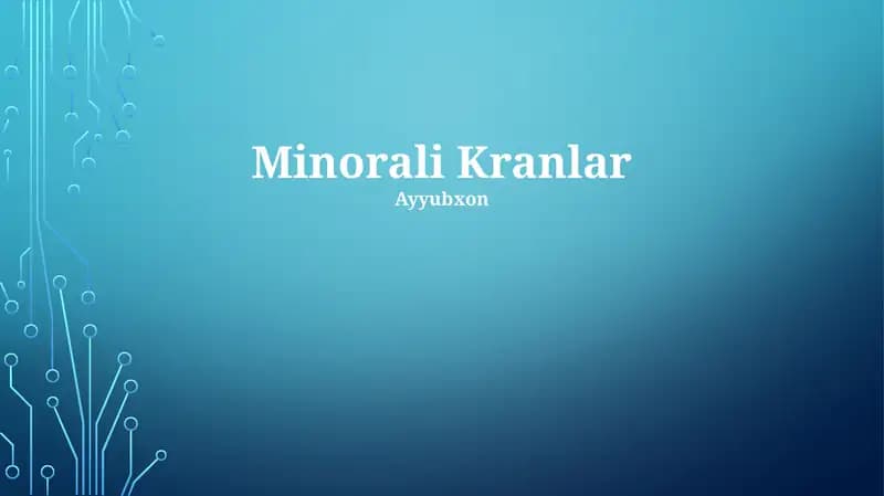 Minorali Kranlar
