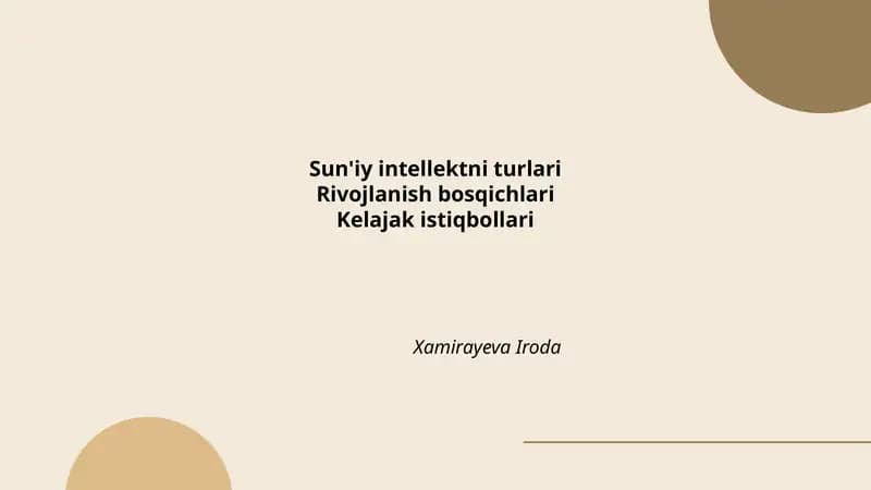 Sun'iy intellektni turlari