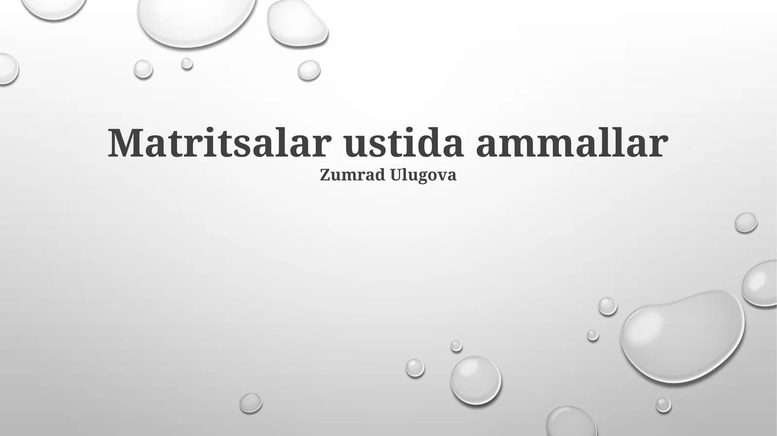 Matritsalar ustida ammallar