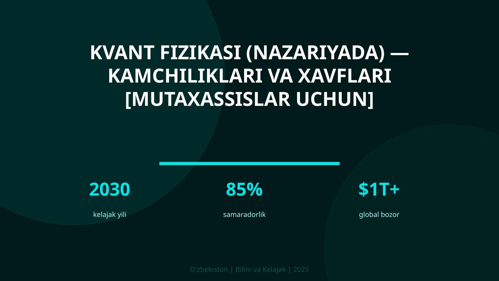 Kvant fizikasi (nazariyada) — kamchiliklari va xavflari [mutaxassislar uchun]