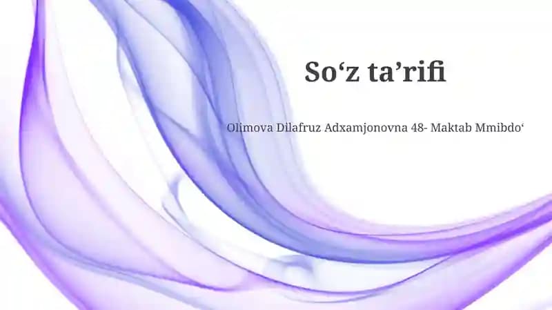 Soʻz taʼrifi