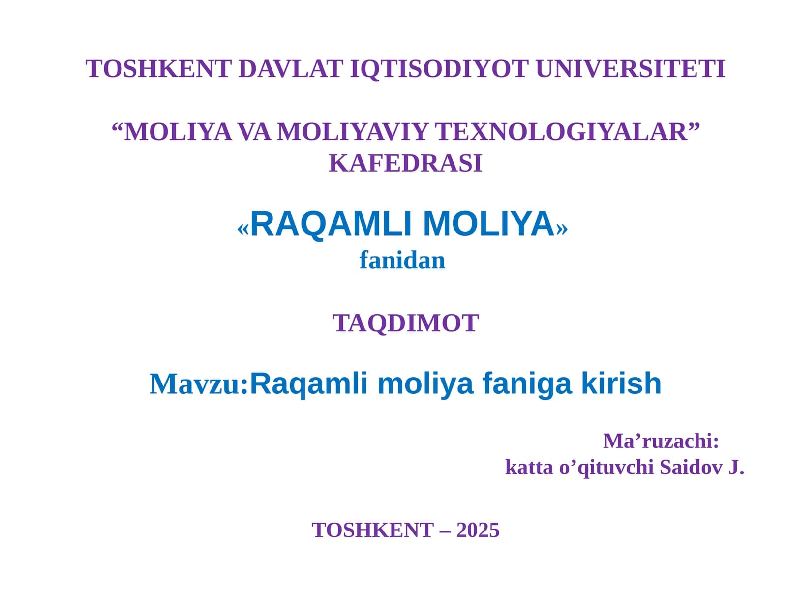 Raqamli moliya