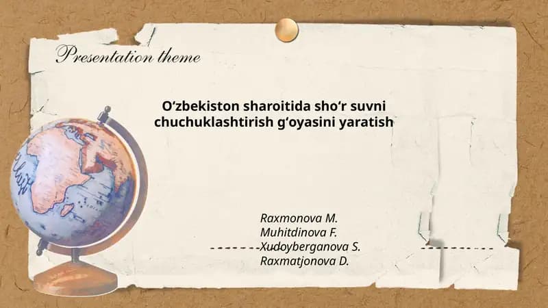 Oʻzbekistonda shoʻr suv manbalari va tarqalishi