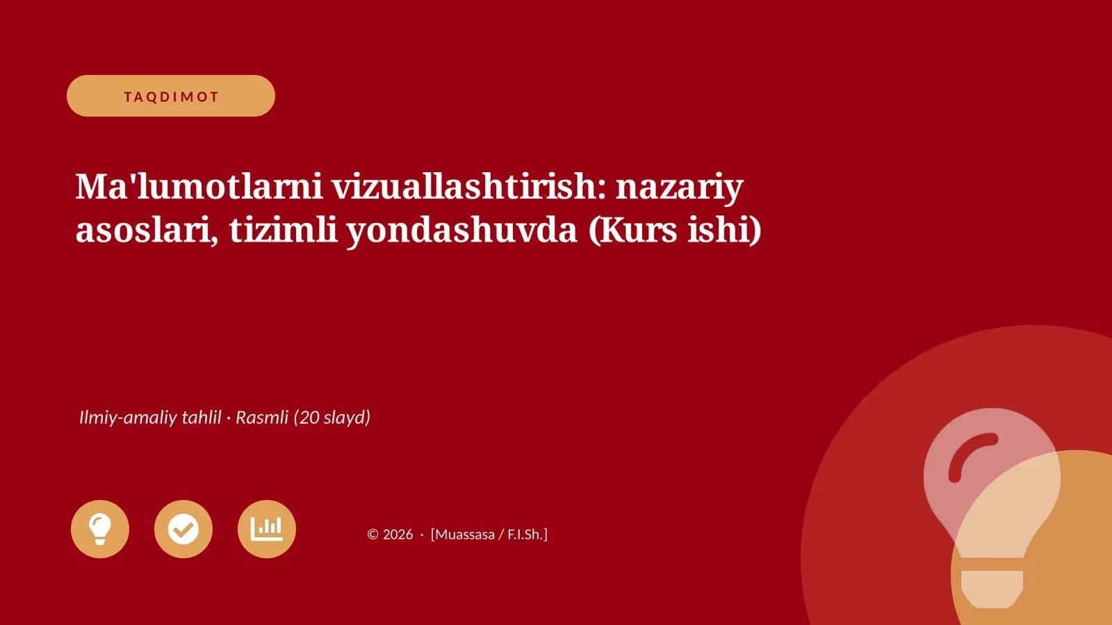 Ma'lumotlarni vizuallashtirish: nazariy asoslari, tizimli yondashuvda (Kurs ishi)