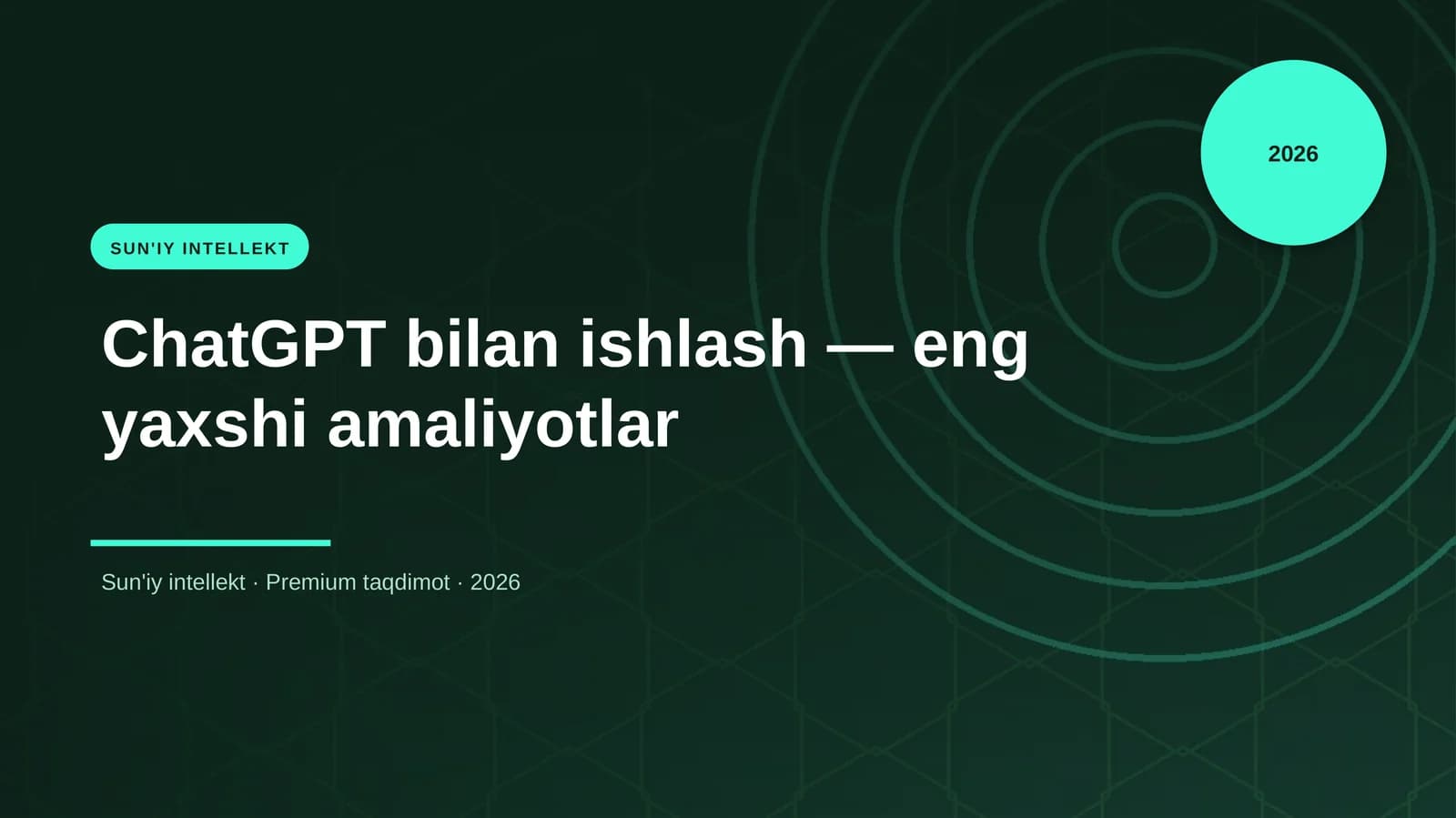 ChatGPT bilan ishlash — eng yaxshi amaliyotlar